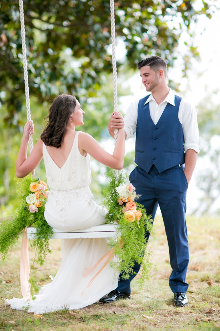 Peach & Blue Destination Wedding Ideas via TheELD.com