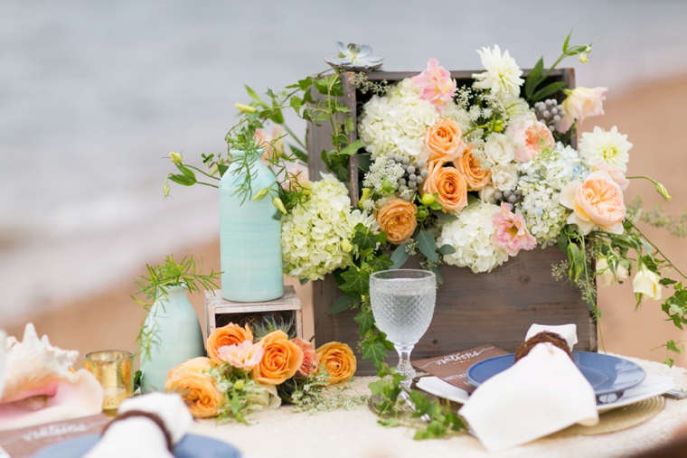 Peach & Blue Destination Wedding Ideas via TheELD.com