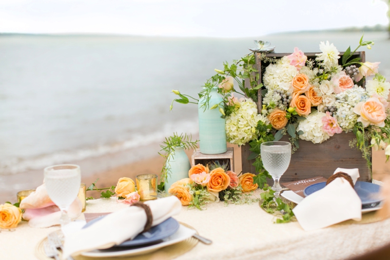 Peach & Blue Destination Wedding Ideas via TheELD.com