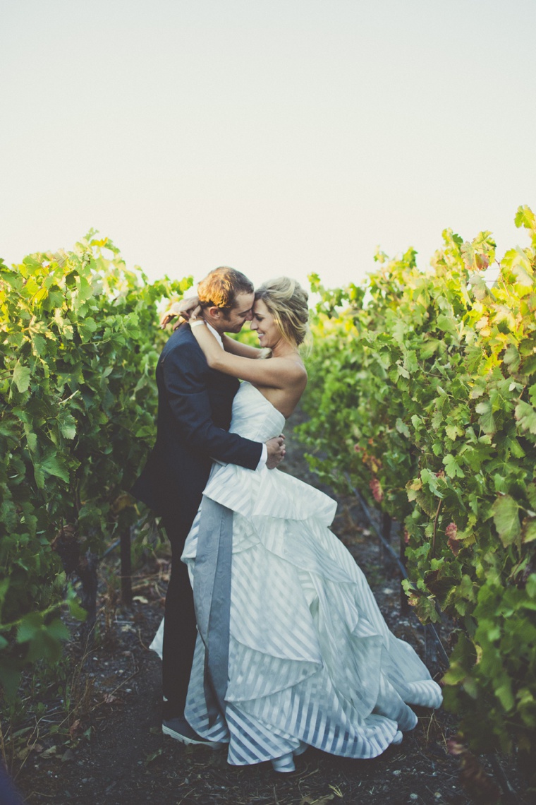Eclectic Blush and Gold Vineyard Wedding via TheELD.com