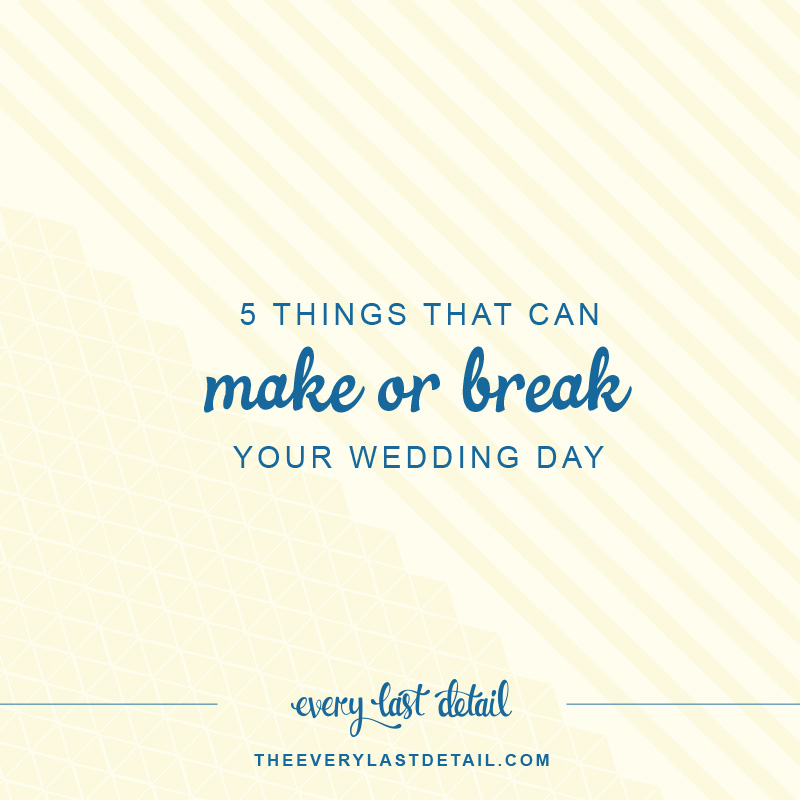 5 Things That Can Make Or Break Your Wedding Day Timeline via TheELD.com