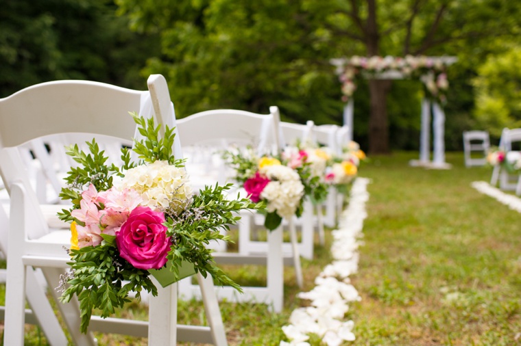 A Pink and Yellow Viriginia Farm Wedding via TheELD.com