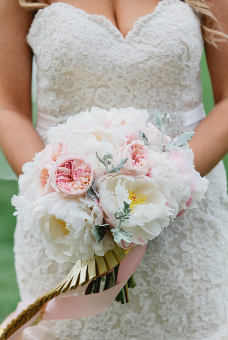 A Romantic Blush, Mint and Gold Wedding via TheELD.com