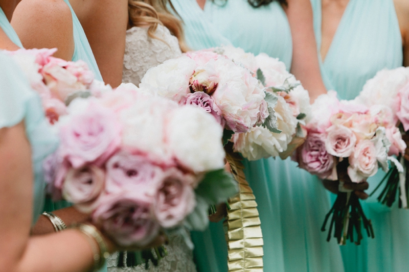 A Romantic Blush, Mint and Gold Wedding via TheELD.com