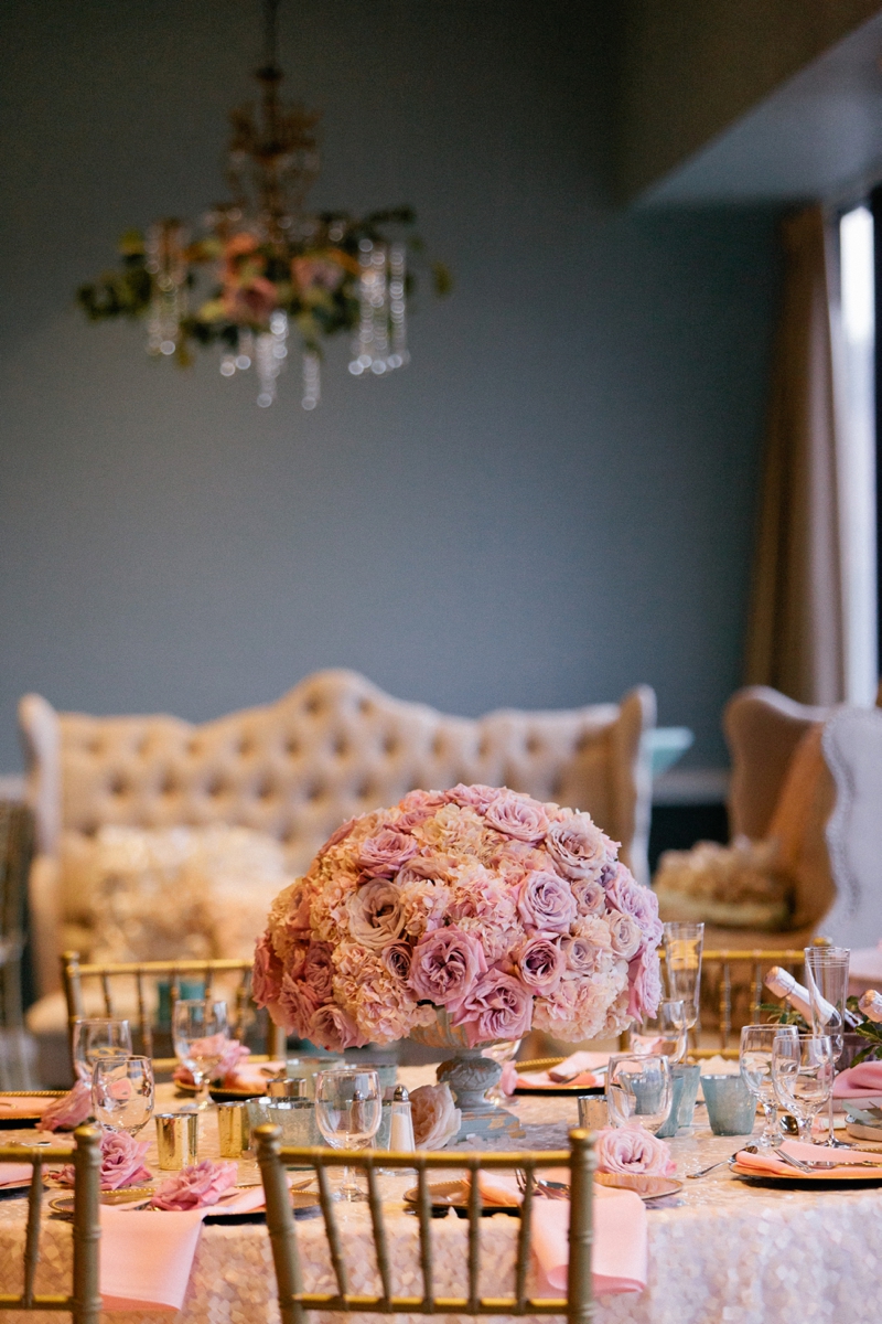 A Romantic Blush, Mint and Gold Wedding via TheELD.com