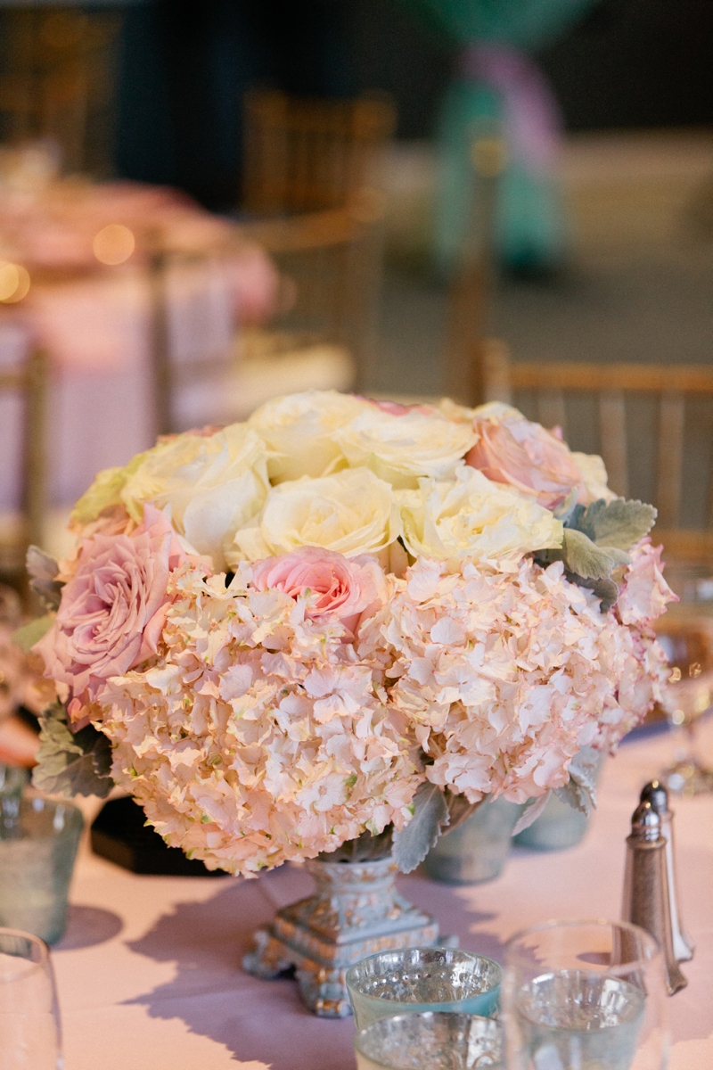 A Romantic Blush, Mint and Gold Wedding via TheELD.com