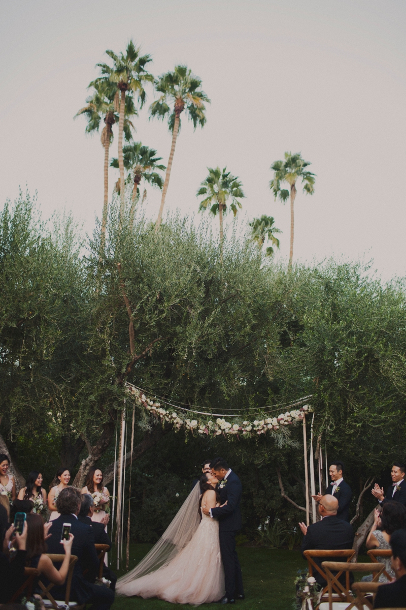 Eclectic Blush Palm Springs Wedding via TheELD.com