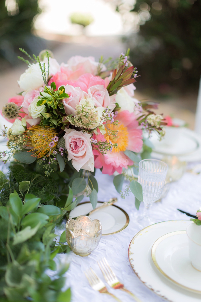 Elegant Pink Garden Wedding Inspiration via TheELD.com