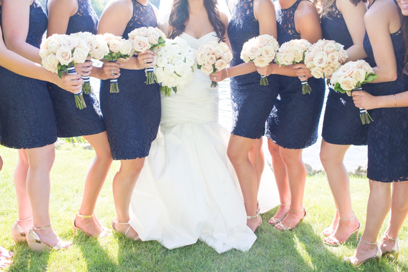 navy and white wedding outfit