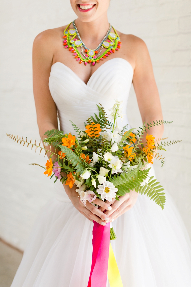 Chic Modern Neon Wedding Ideas via TheELD.com