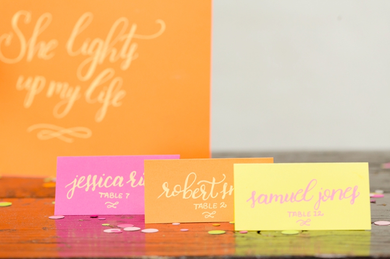 Chic Modern Neon Wedding Ideas via TheELD.com