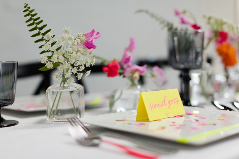 Chic Modern Neon Wedding Ideas via TheELD.com