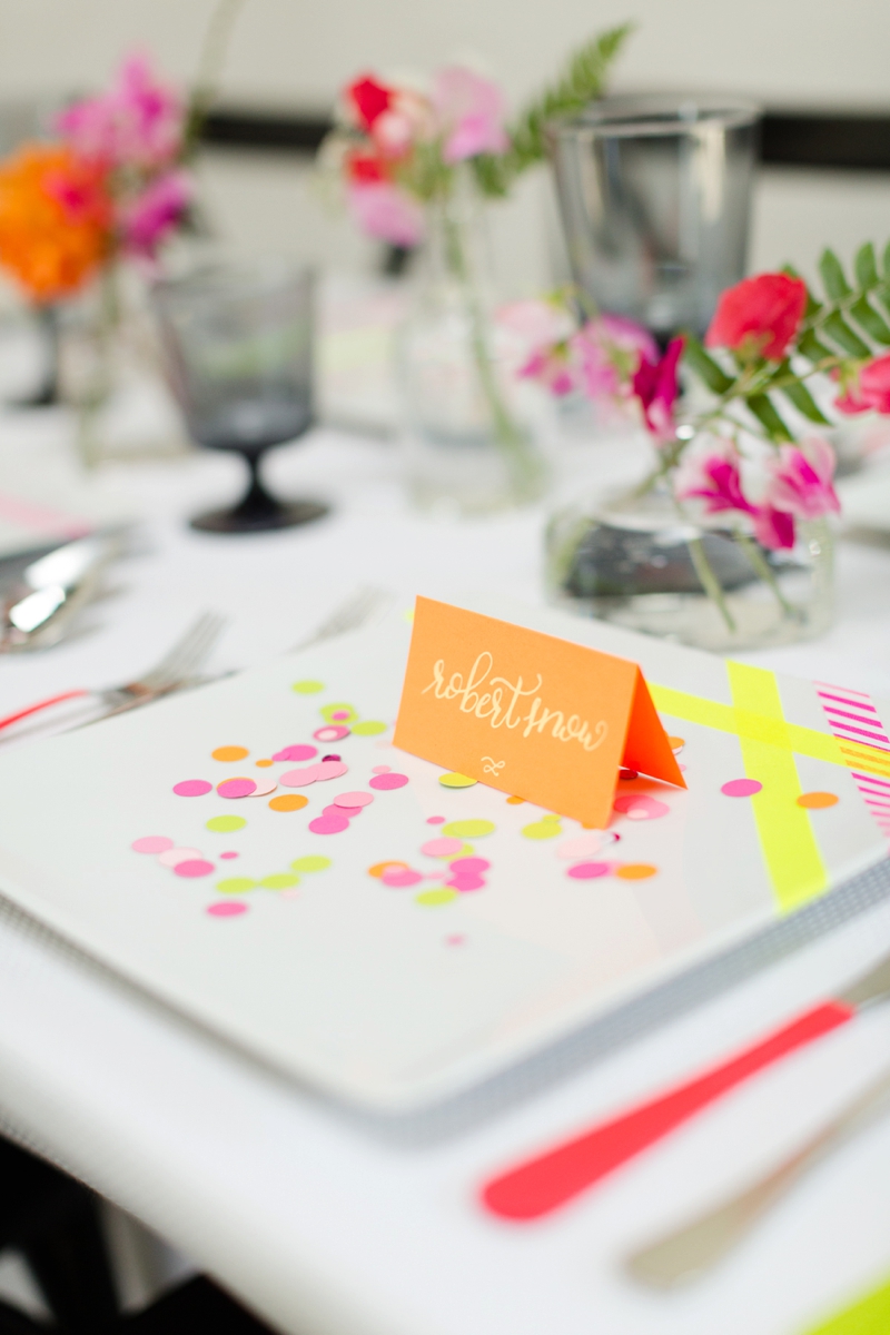 Chic Modern Neon Wedding Ideas via TheELD.com