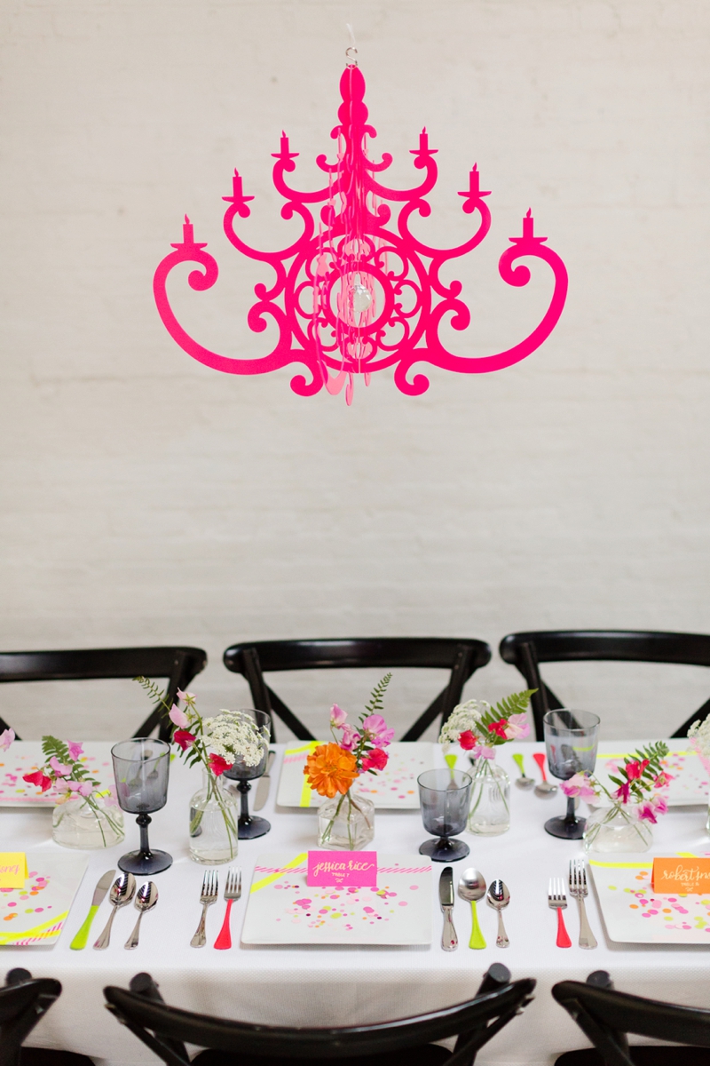 Chic Modern Neon Wedding Ideas via TheELD.com