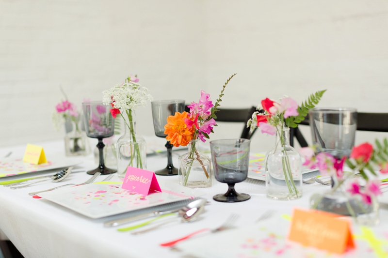 Chic Modern Neon Wedding Ideas via TheELD.com