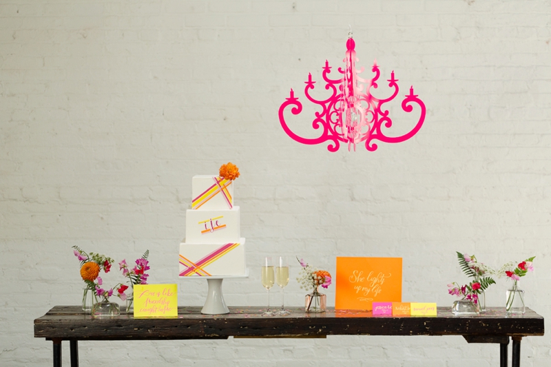 Chic Modern Neon Wedding Ideas via TheELD.com