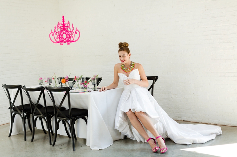 Chic Modern Neon Wedding Ideas via TheELD.com