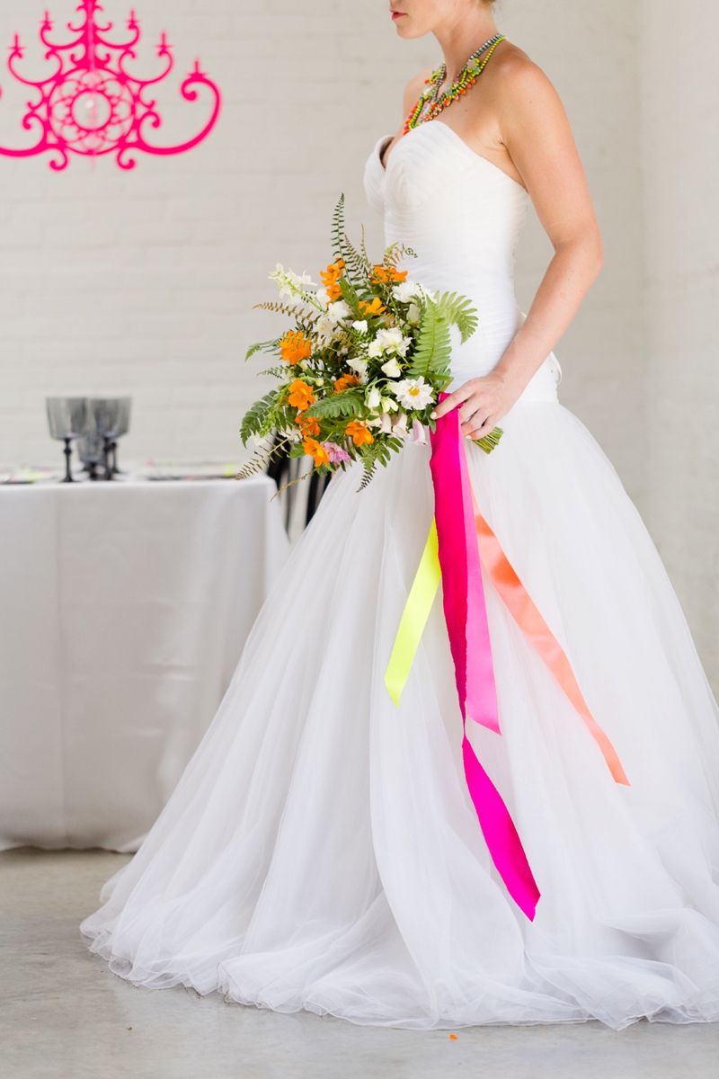 Chic Modern Neon Wedding Ideas via TheELD.com