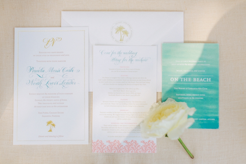 Elegant Blush and Gold Sarasota Wedding via TheELD.com