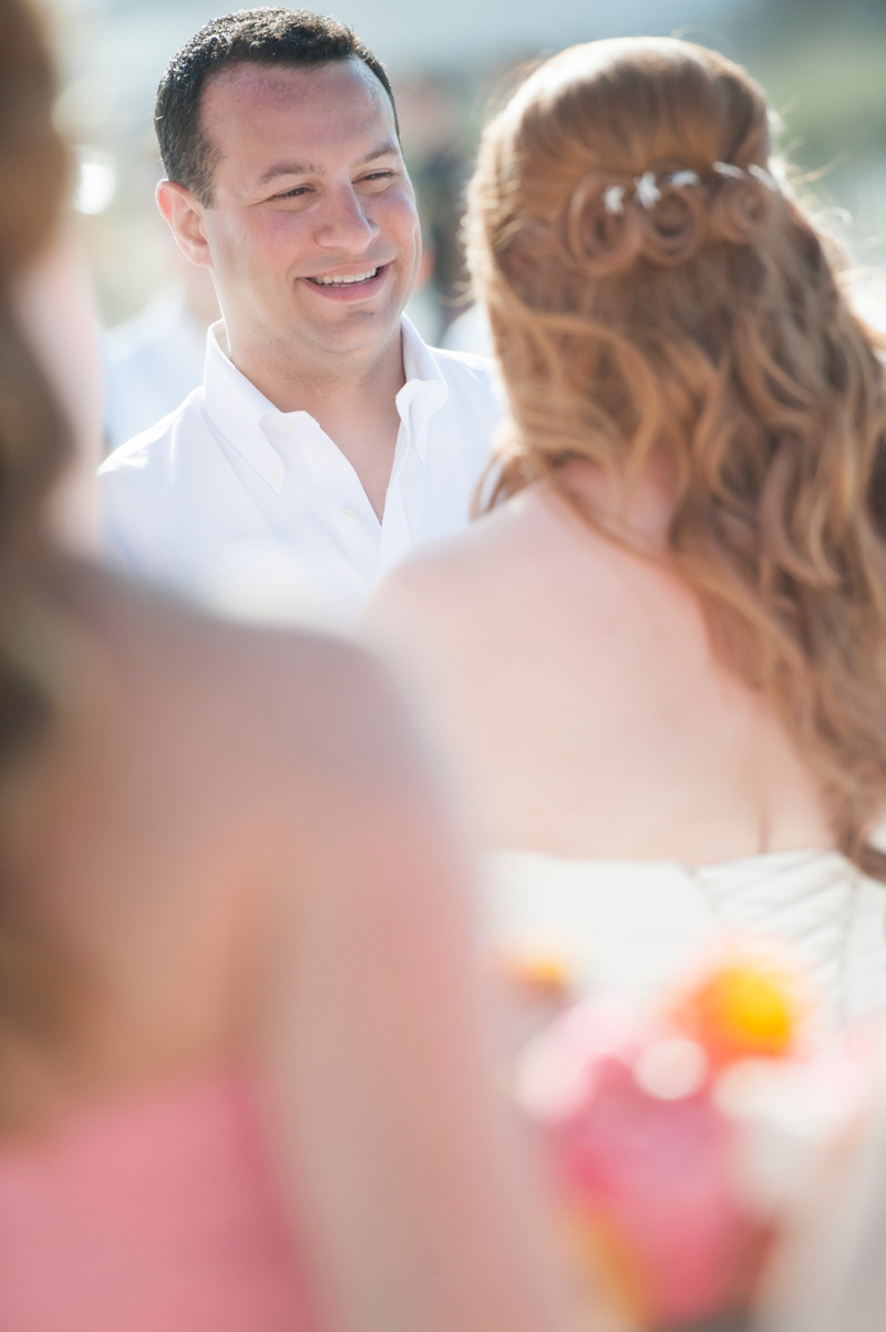 Coral and Aqua Beach Wedding via TheELD.com