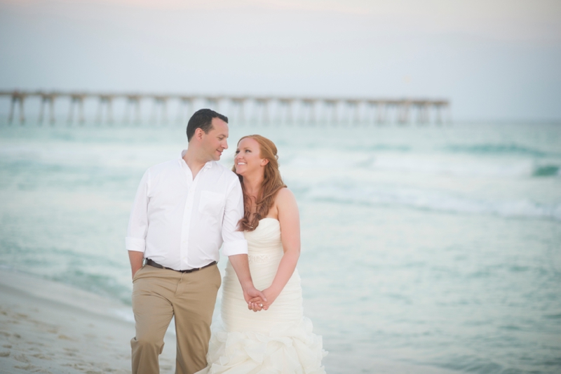 Coral and Aqua Beach Wedding via TheELD.com