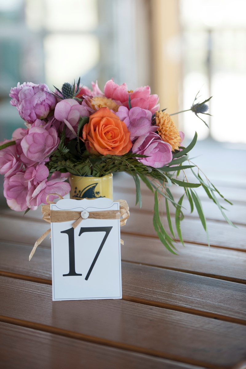 Coral and Aqua Beach Wedding via TheELD.com