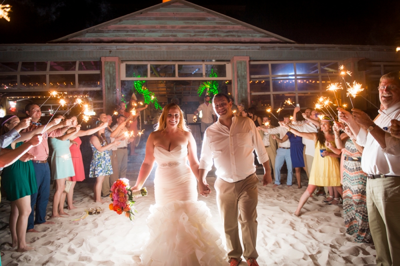 Coral and Aqua Beach Wedding via TheELD.com