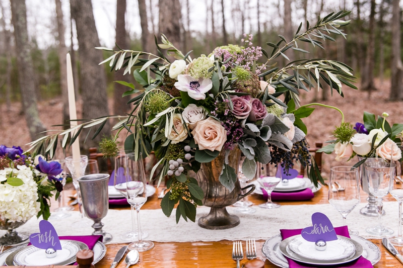 Elegant Lavender Winter Wedding Inspiration via TheELD.com