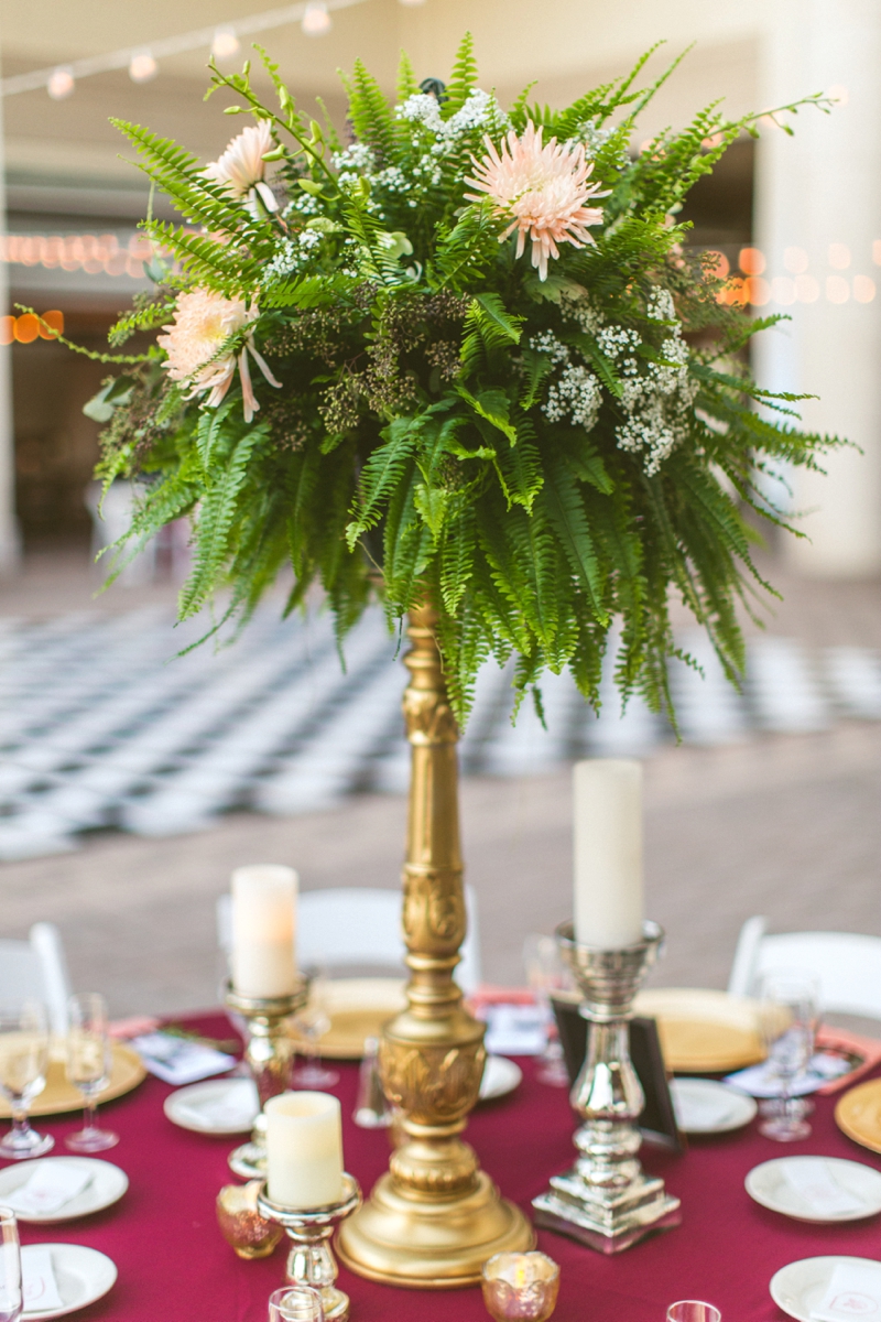 A Candlelit Red & Gold Jacksonville Wedding via TheELD.com