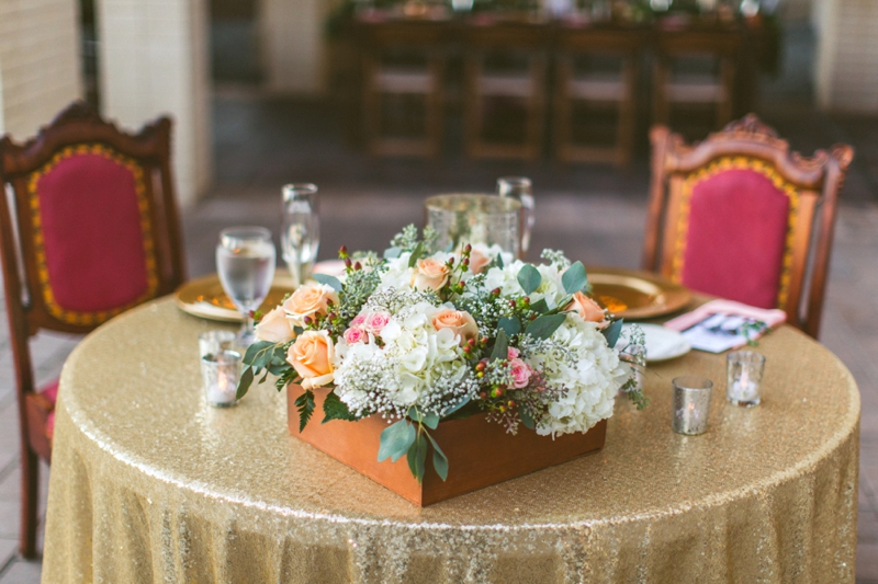 A Candlelit Red & Gold Jacksonville Wedding via TheELD.com