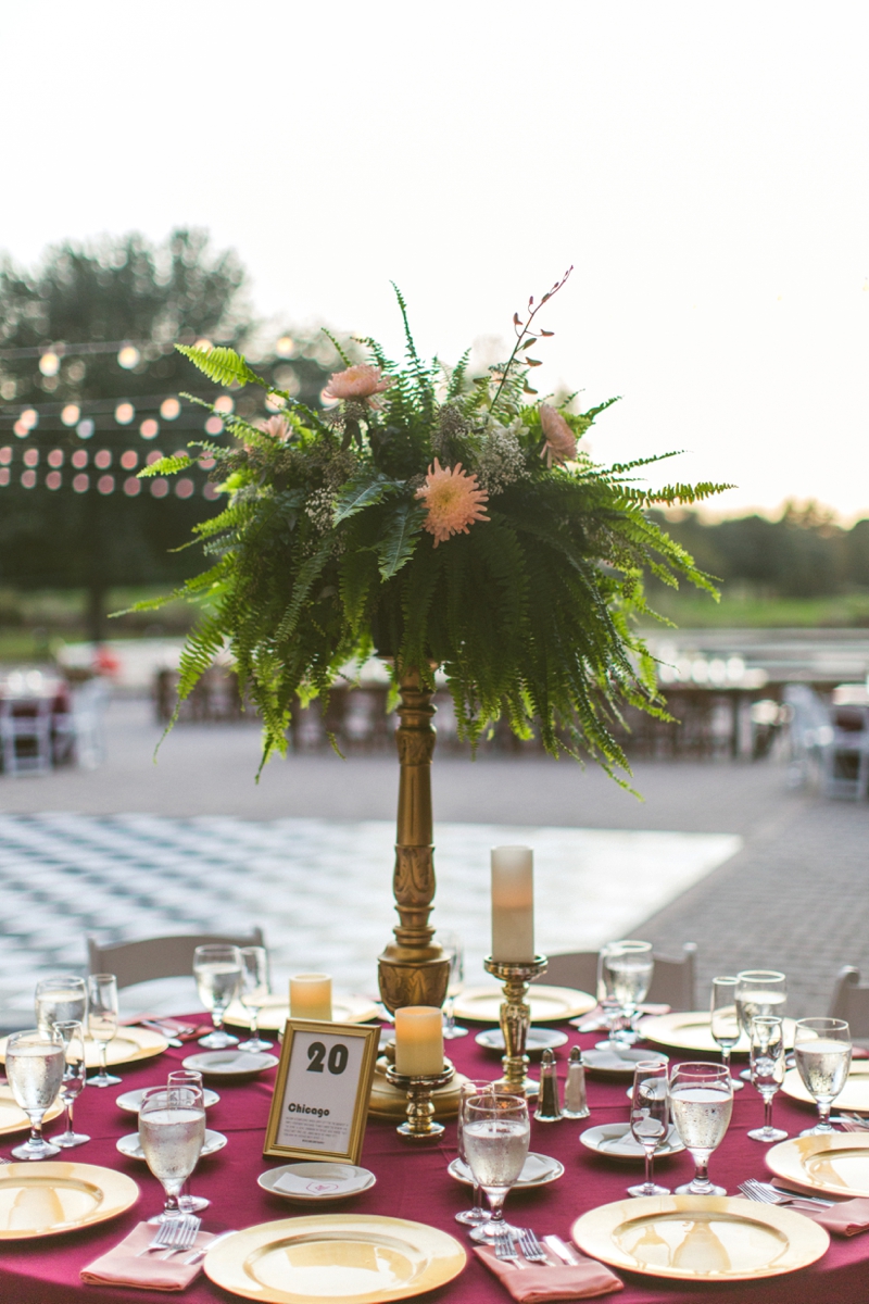 A Candlelit Red & Gold Jacksonville Wedding via TheELD.com