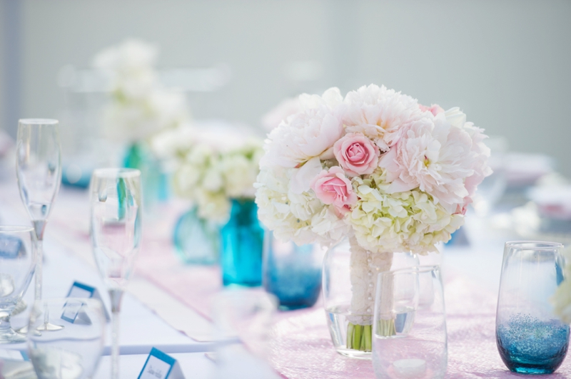 An Intimate Pink and Aqua Wedding via TheELD.com