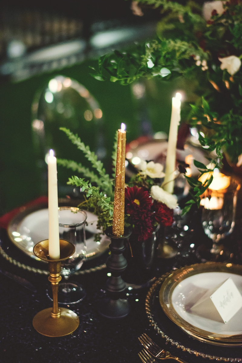 Black & Gold New Years Eve Wedding Ideas via TheELD.com