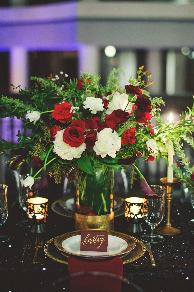 Black & Gold New Years Eve Wedding Ideas via TheELD.com