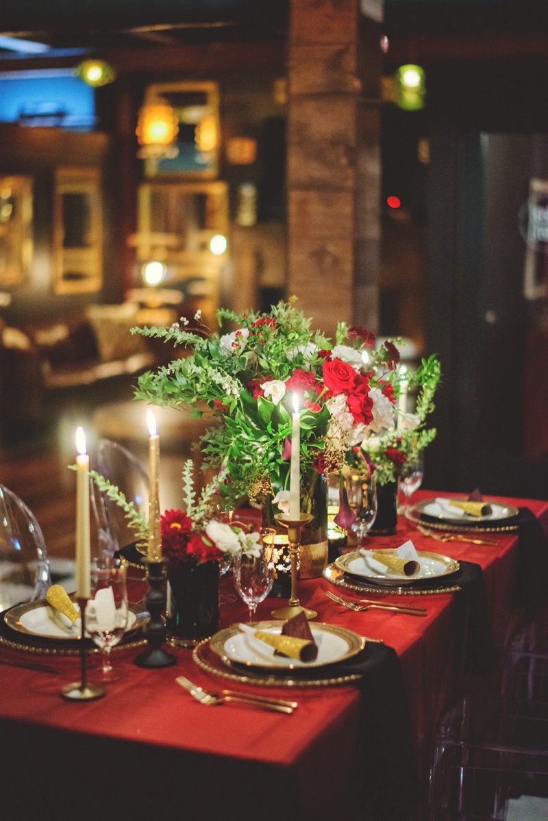 Black & Gold New Years Eve Wedding Ideas via TheELD.com