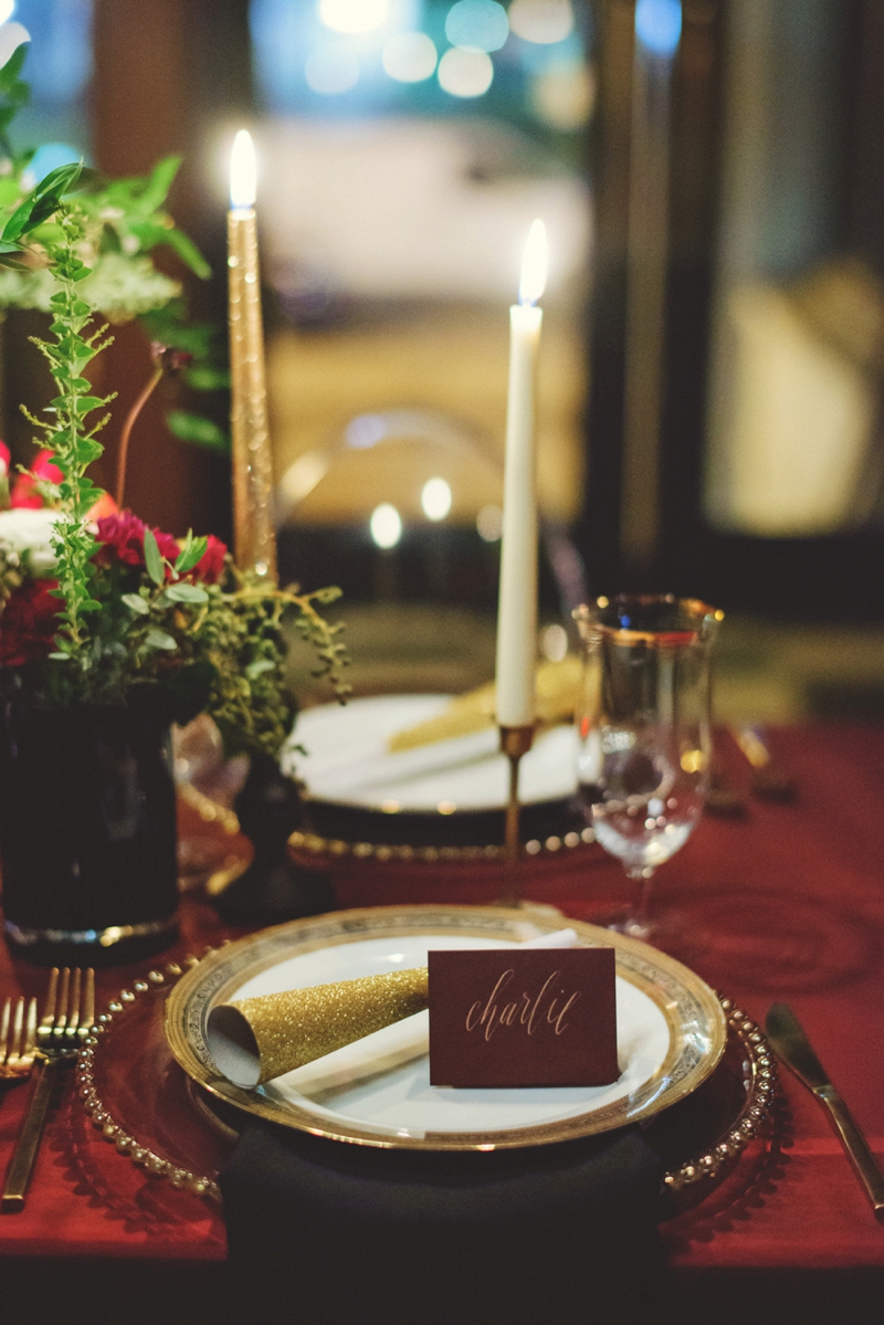 Black & Gold New Years Eve Wedding Ideas via TheELD.com