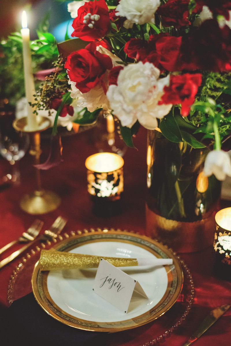 Black & Gold New Years Eve Wedding Ideas via TheELD.com