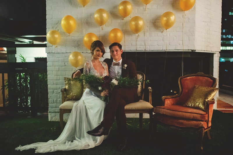 Black & Gold New Years Eve Wedding Ideas via TheELD.com