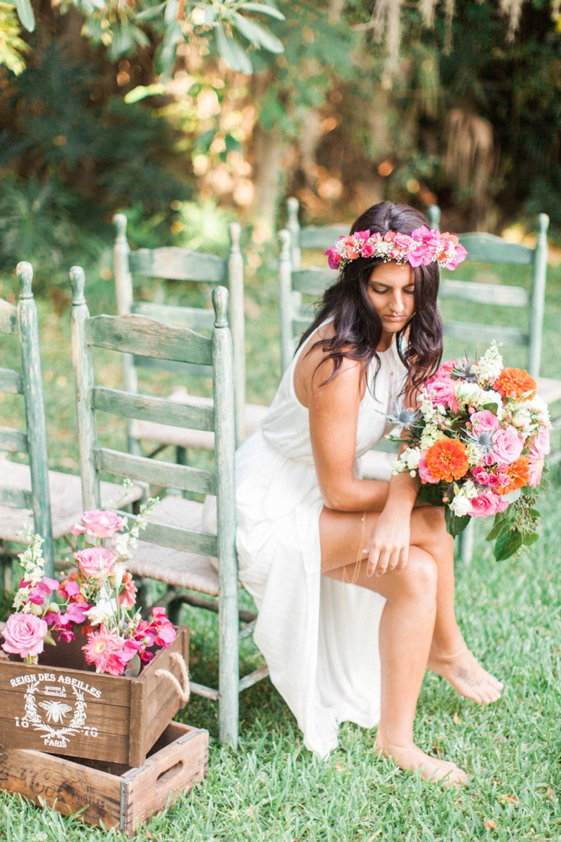 Eclectic Pink & Orange Boho Wedding Ideas via TheELD.com