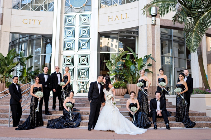 Elegant Black, White & Gold Wedding via TheELD.com