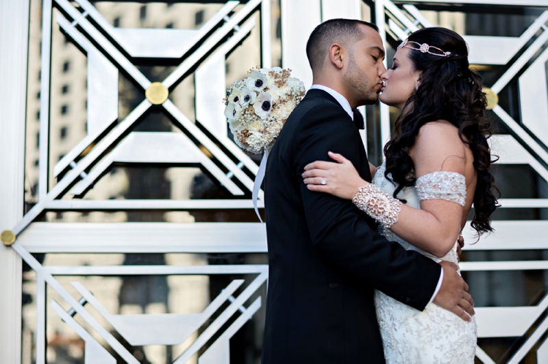 Elegant Black, White & Gold Wedding via TheELD.com