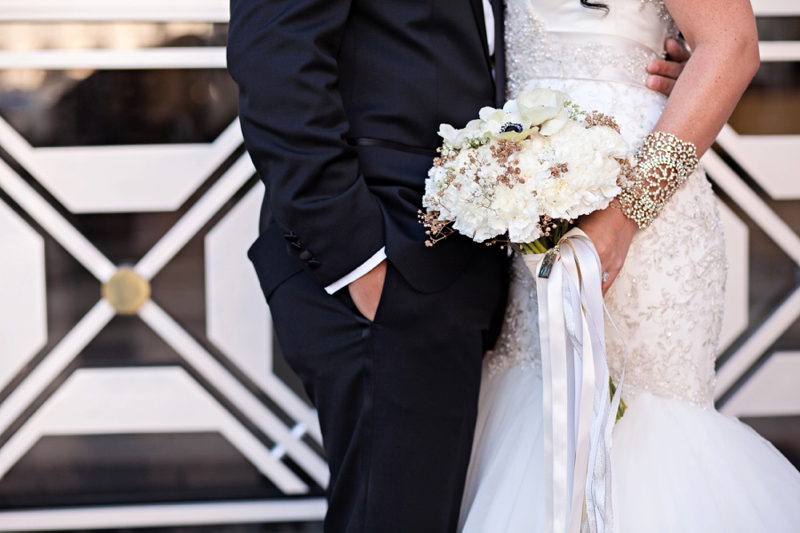 Elegant Black, White & Gold Wedding via TheELD.com