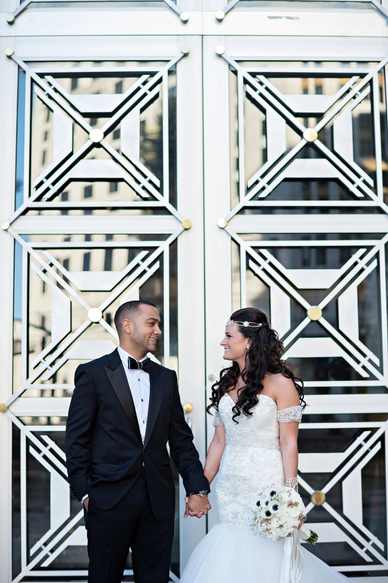 Elegant Black, White & Gold Wedding via TheELD.com