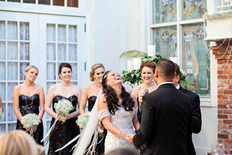 Elegant Black, White & Gold Wedding via TheELD.com