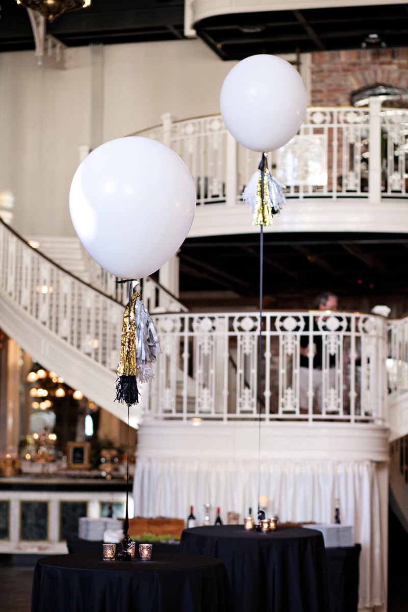 Elegant Black, White & Gold Wedding via TheELD.com