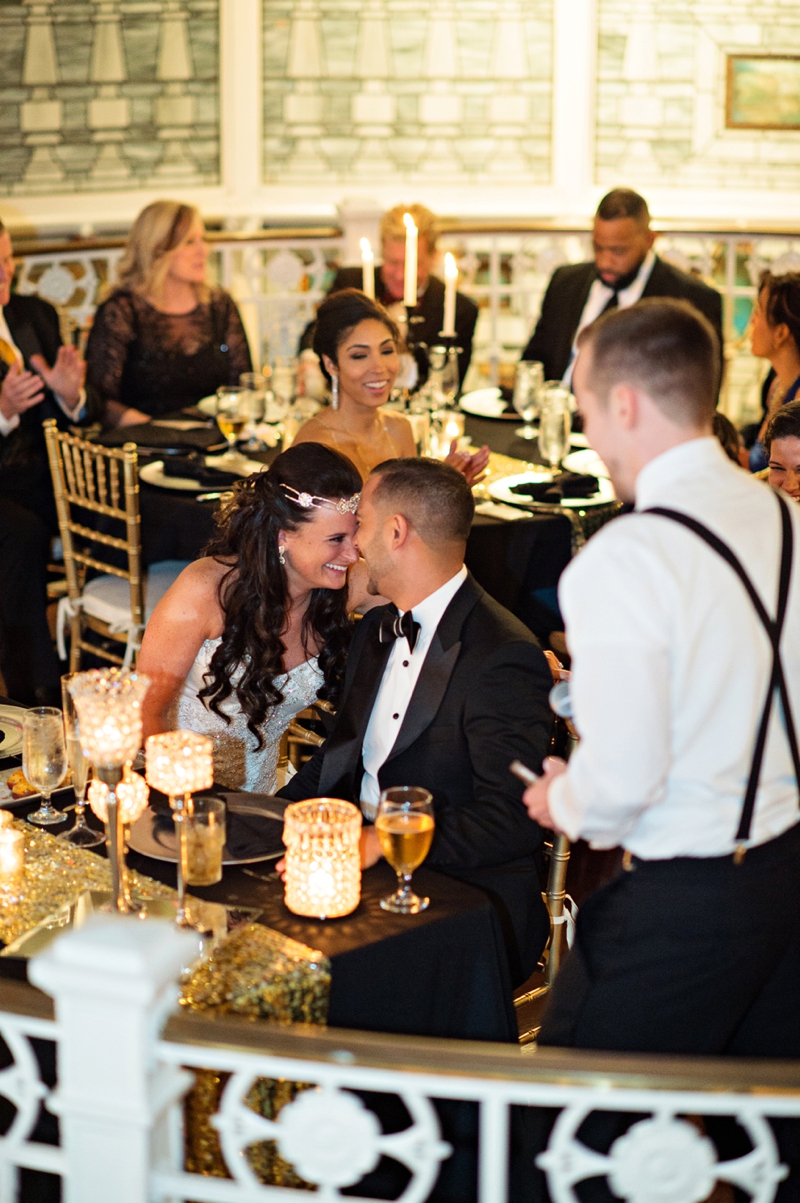 Elegant Black, White & Gold Wedding via TheELD.com