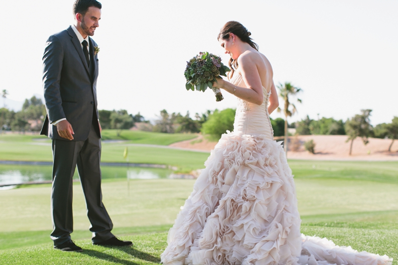 Romantic Blush and Gold Las Vegas Wedding via TheELD.com