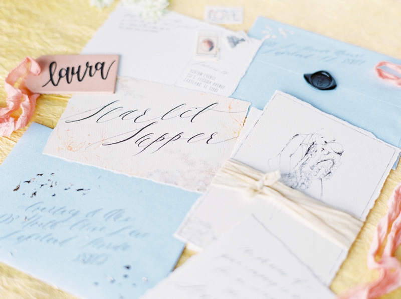 Sophisticated Yellow & Pale Blue Wedding Inspiration via TheELD.com