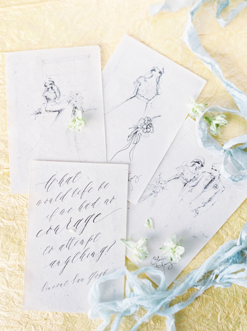 Sophisticated Yellow & Pale Blue Wedding Inspiration via TheELD.com