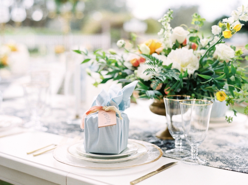 Sophisticated Yellow & Pale Blue Wedding Inspiration via TheELD.com